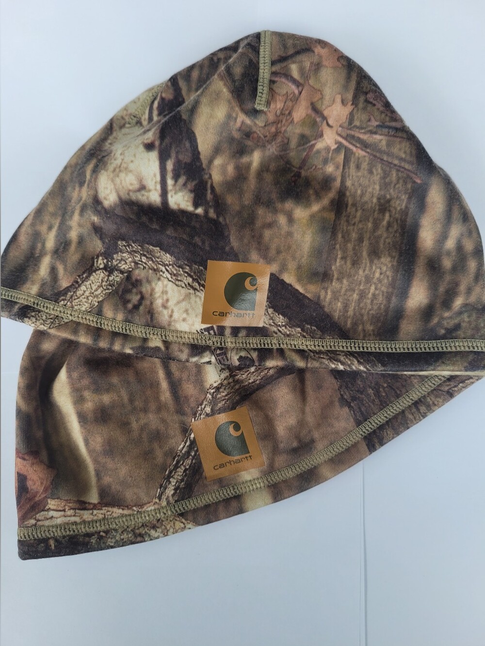 Carhartt Camo Skull Caps/Beanie Lot of 2. NWOT Unisex w/Fleece Realtree Mossyoak